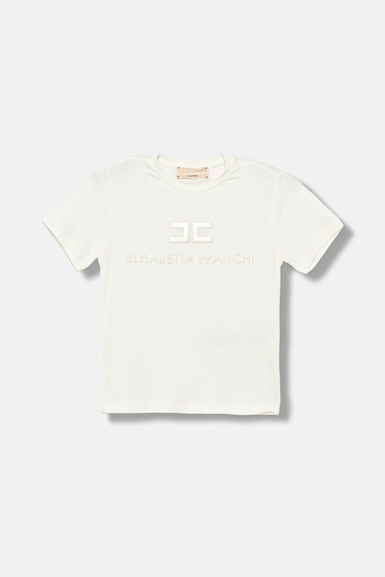 Elisabetta Franchi t-shirt dziecięcy aplikacja biały EFTS250.0.JE006.116.128