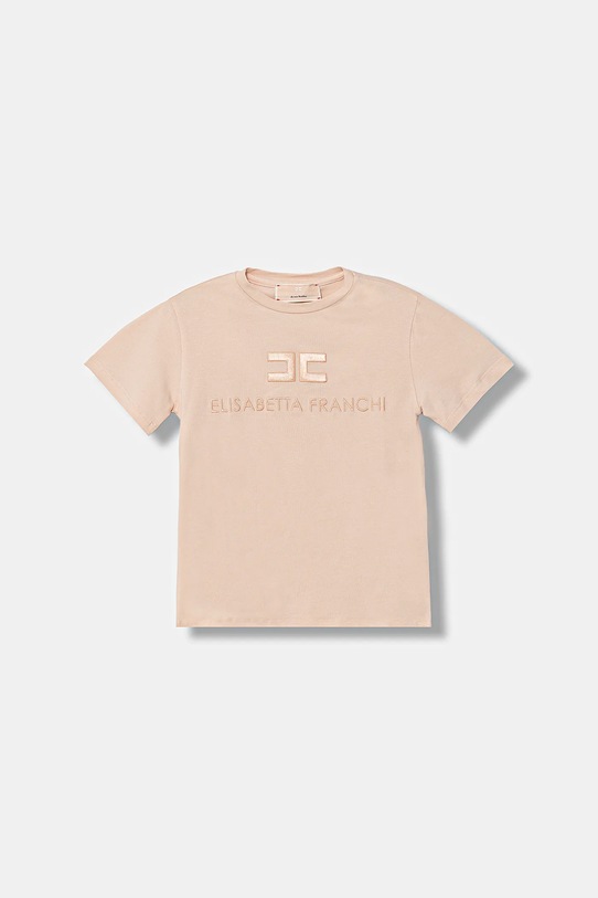 Detské tričko Elisabetta Franchi s elastanom béžová EFTS250.0.JE006.116.128