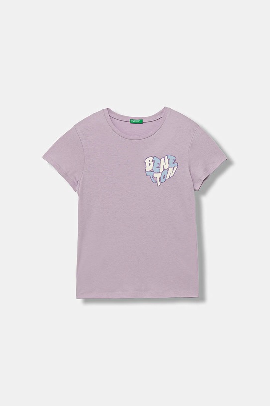 Dětské bavlněné tričko United Colors of Benetton kulatý fialová 3I1XC10Q1.G.seasonal