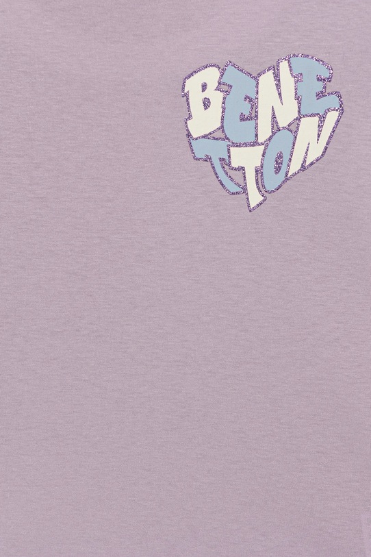 DÍVKA Dětské bavlněné tričko United Colors of Benetton 3I1XC10Q1.G.seasonal fialová