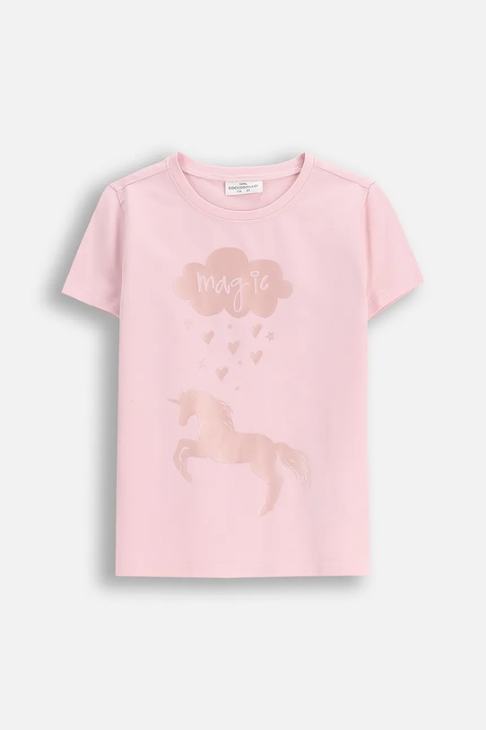 Coccodrillo t-shirt dziecięcy z elastanem różowy ZC5143203VGA