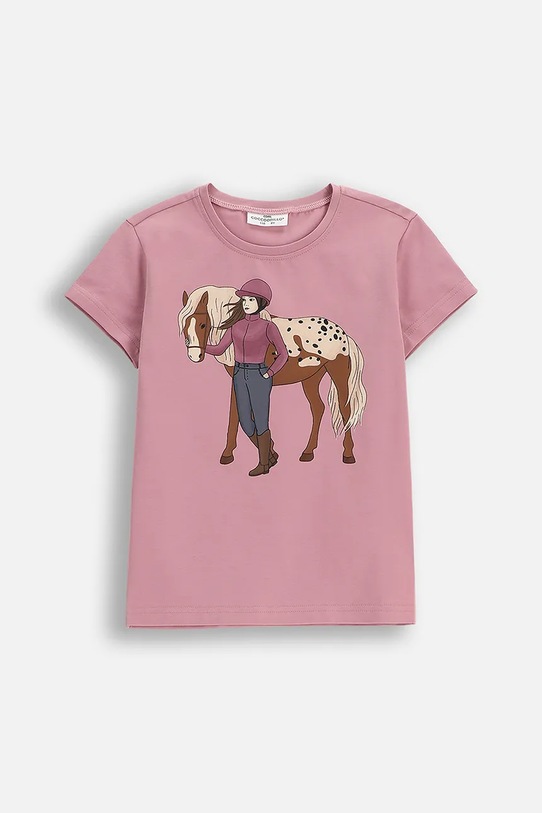 Coccodrillo t-shirt dziecięcy z elastanem różowy ZC5143225VGA