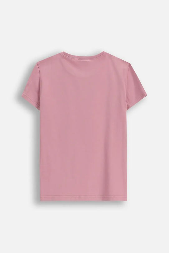 Coccodrillo t-shirt bawełniany dziecięcy ZC5143233VGA różowy AW25