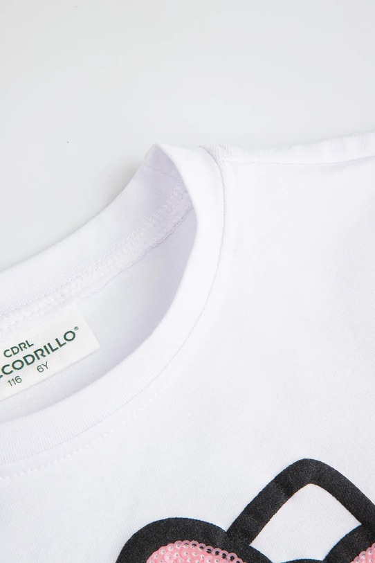 Κοριτσίστικα Παιδικό βαμβακερό μπλουζάκι Coccodrillo ZC5143201LGD λευκό