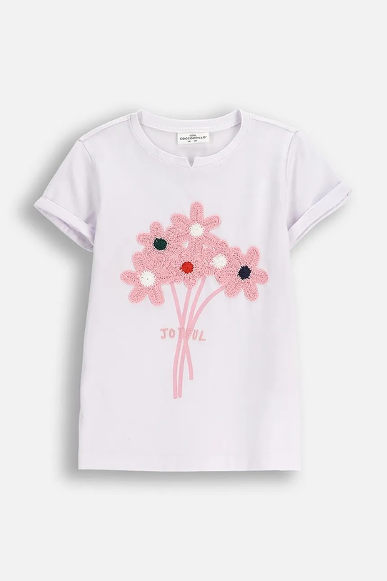 Coccodrillo t-shirt bawełniany dziecięcy z elastanem biały ZC5143202FGK