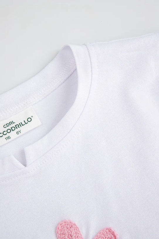 Dziewczynka Coccodrillo t-shirt bawełniany dziecięcy ZC5143202FGK biały
