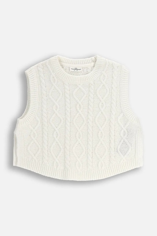 Detská vesta z vlnenej zmesi Coccodrillo ZC5172801WGJ béžová AW25