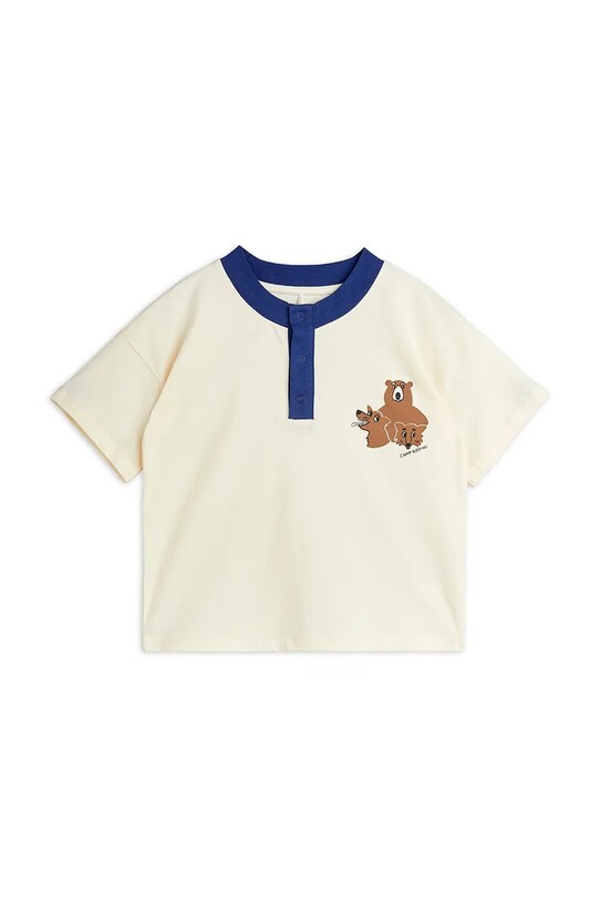 Mini Rodini tricou de bumbac pentru copii Camp Rodini 2562010211 bej AW25