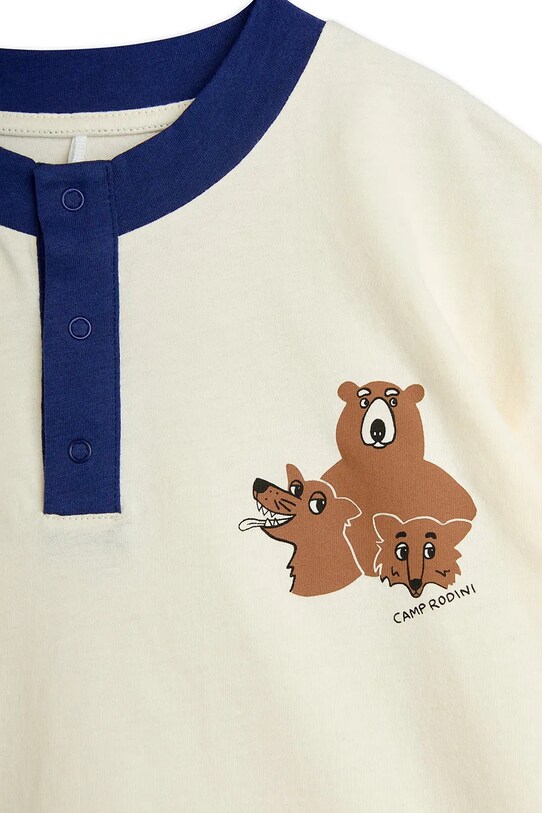 Mini Rodini tricou de bumbac pentru copii Camp Rodini bej 2562010211