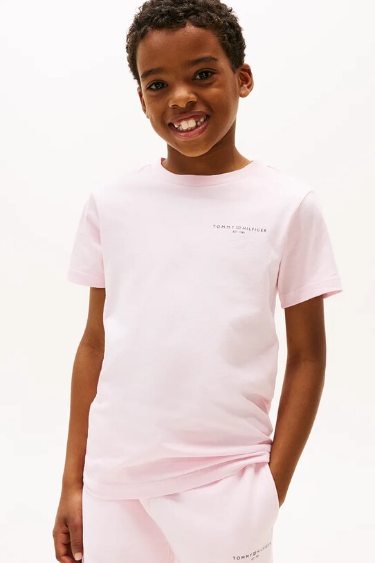 Chłopiec Tommy Hilfiger t-shirt KS0KS00594.92.122.9BYA różowy