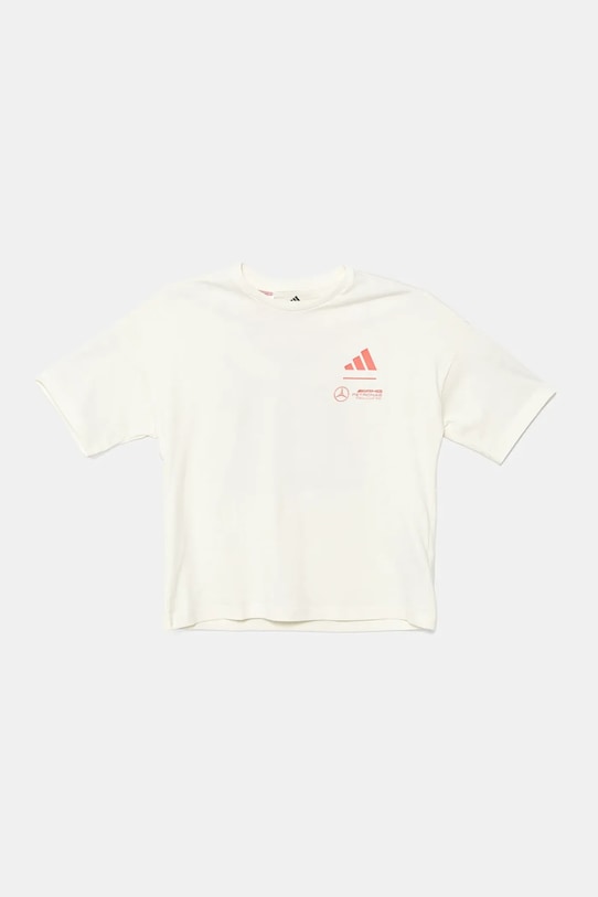 adidas Performance t-shirt bawełniany dziecięcy MERCEDES nadruk beżowy JX6280