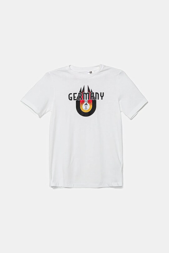 adidas Performance tricou de bumbac pentru copii GERMANY print alb JZ9006
