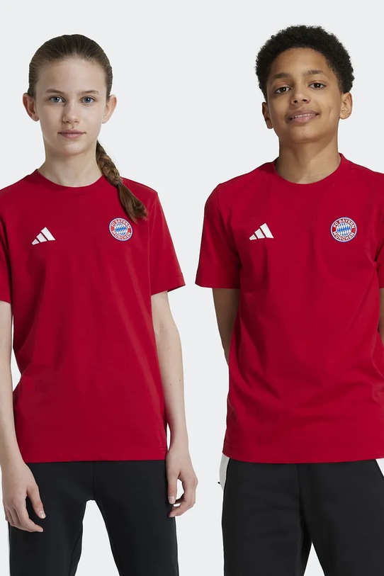 adidas Performance t-shirt bawełniany dziecięcy FCK aplikacja czerwony IT4138