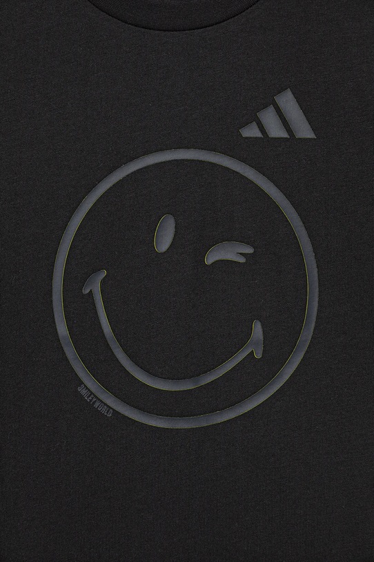 Момче Детска памучна тениска adidas x Smiley JN2160 черен