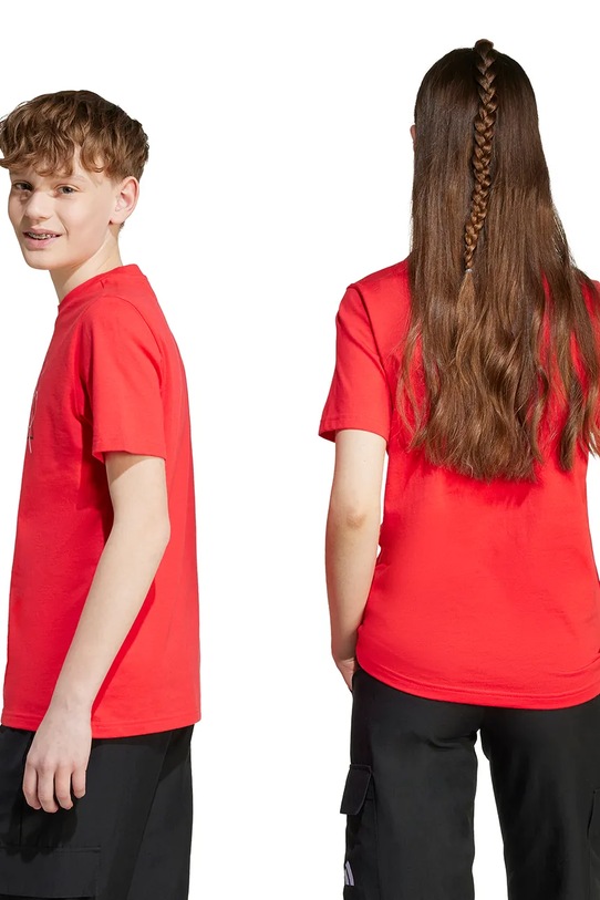 adidas tricou de bumbac pentru copii JV5103 rosu