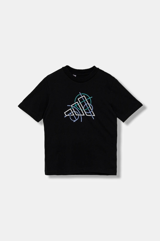 Dětské bavlněné tričko adidas JV5104 černá AW25