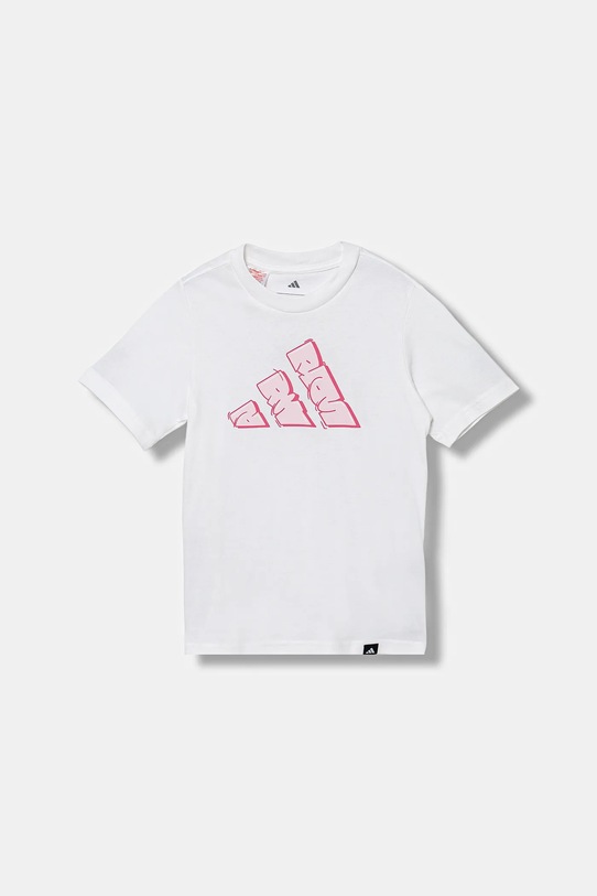 Детска памучна тениска adidas памук бял JV5105