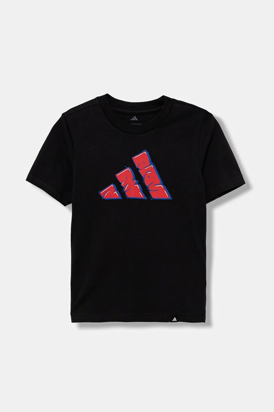 adidas t-shirt bawełniany dziecięcy bawełna czarny JV5106