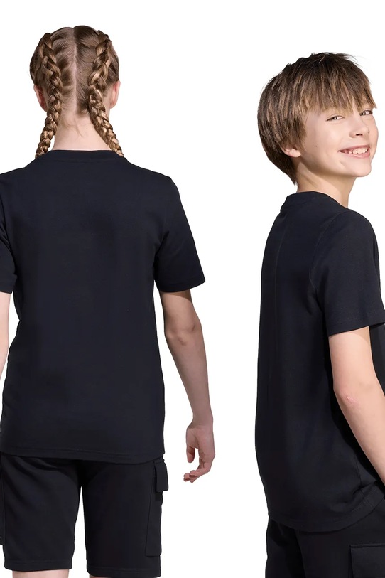 Detské bavlnené tričko adidas JV5106 čierna