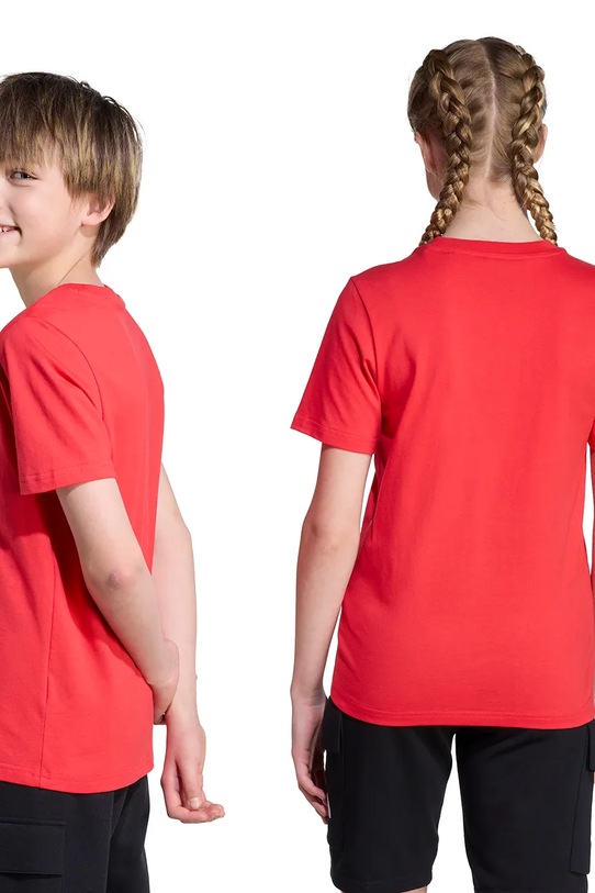 adidas t-shirt bawełniany dziecięcy JV5194 czerwony