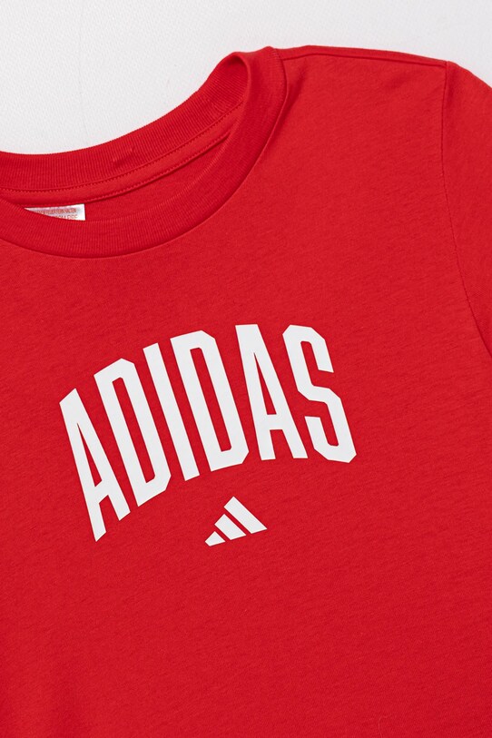 Chłopiec adidas t-shirt bawełniany dziecięcy JV5194 czerwony