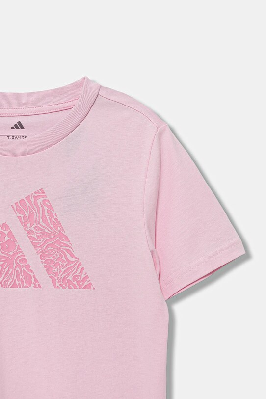 Chłopiec adidas t-shirt bawełniany dziecięcy JV5205 różowy