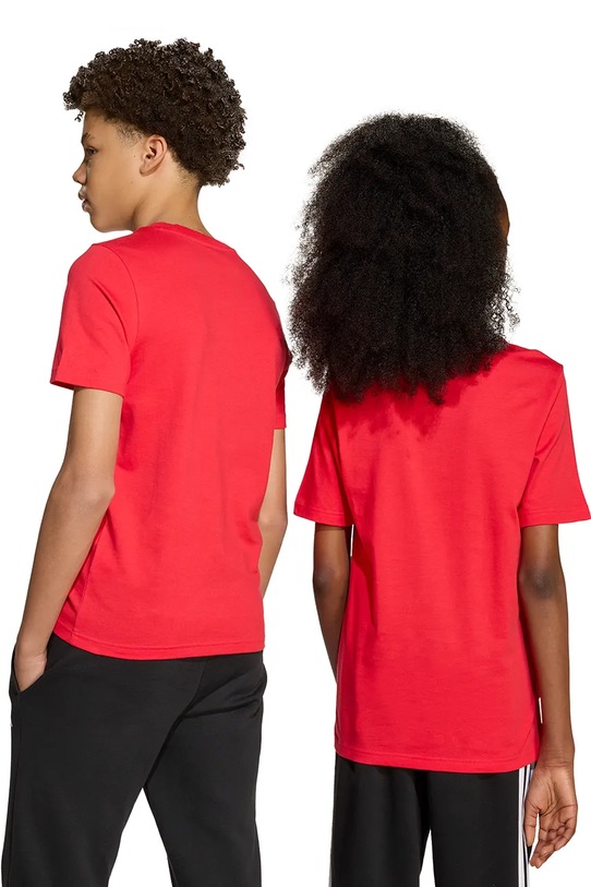 Dětské bavlněné tričko adidas JV5249 červená