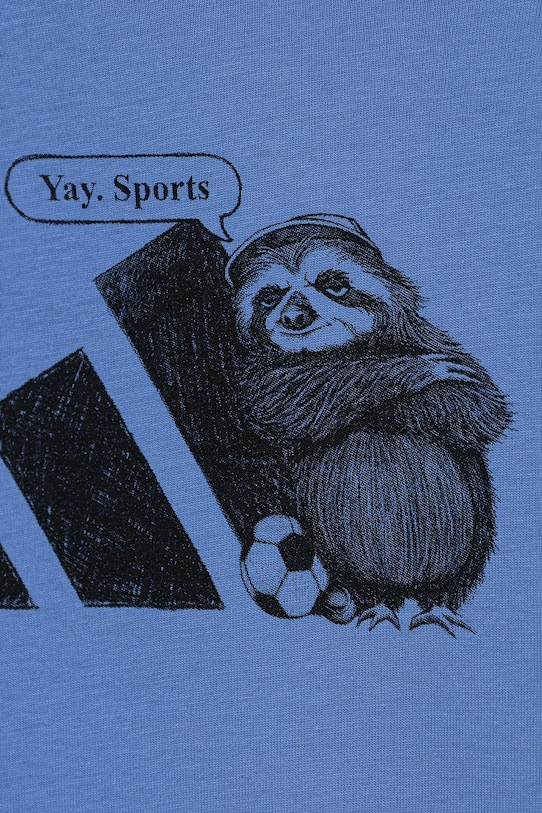 Detské bavlnené tričko adidas modrá JV5252