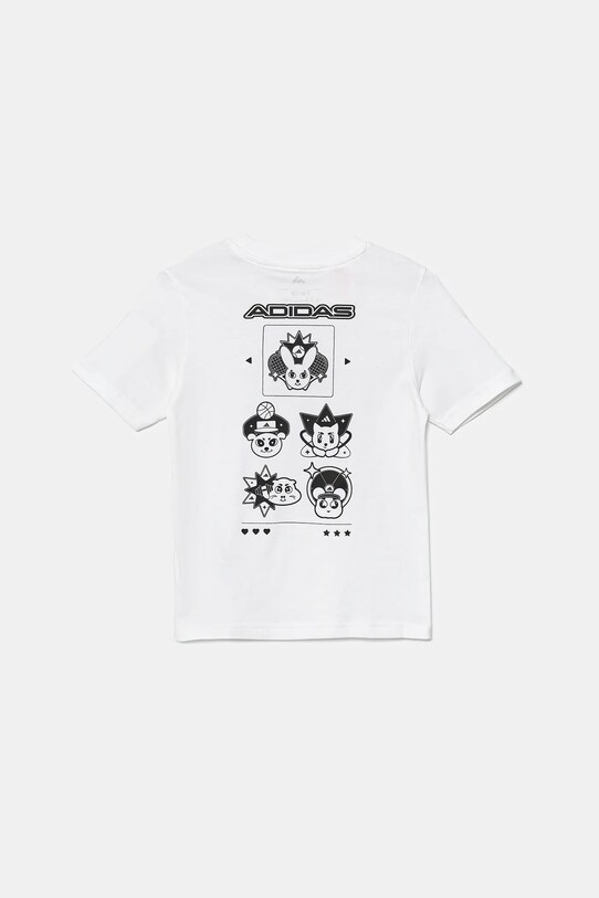 adidas tricou de bumbac pentru copii print alb JV5255