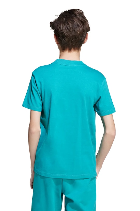 Dětské bavlněné tričko adidas JV7541 tyrkysová