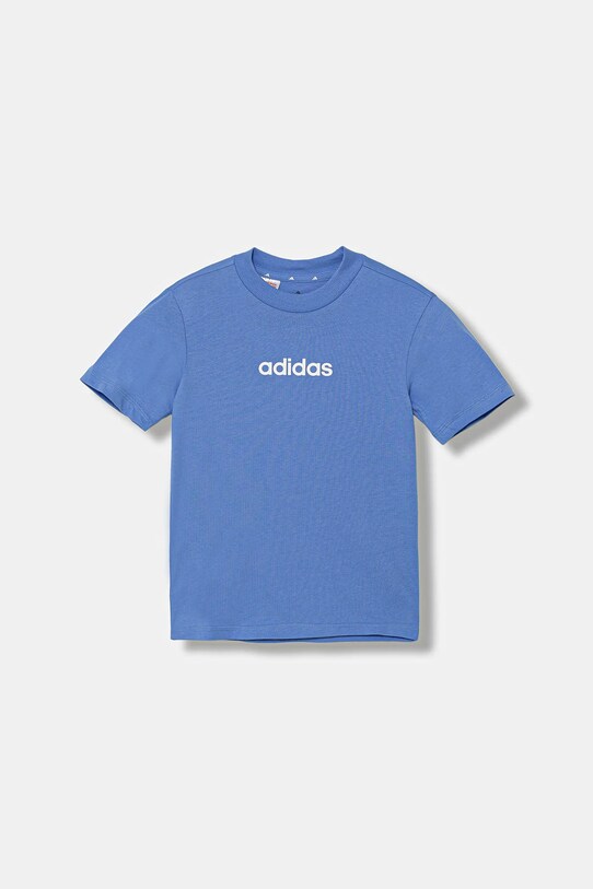 adidas t-shirt bawełniany dziecięcy nadruk niebieski JV7542