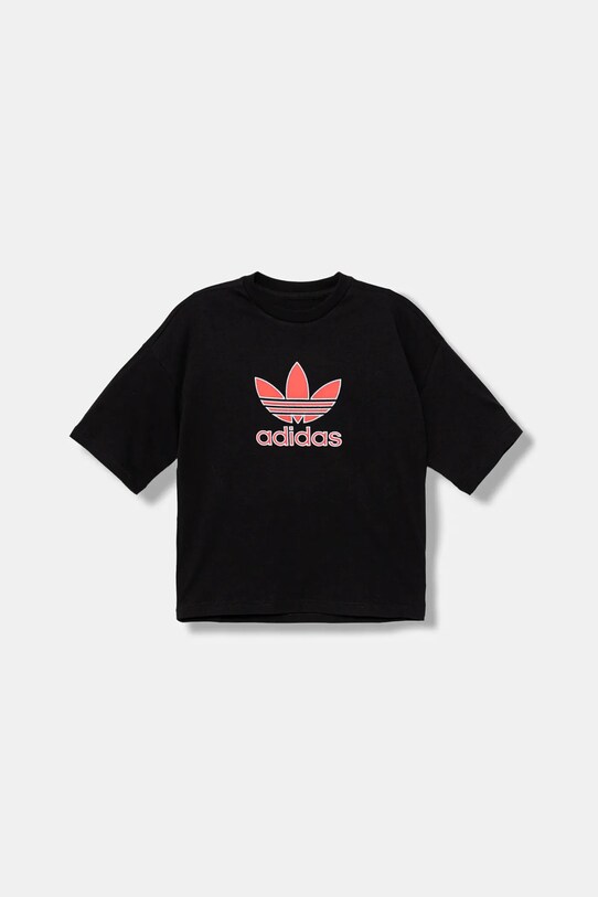 adidas Originals t-shirt bawełniany dziecięcy nadruk czarny JV7777