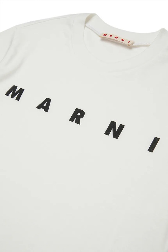 Bombažna kratka majica Marni MT135U T-SHIRT bež M002MV