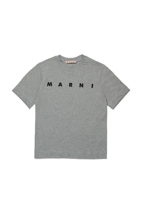 Bombažna kratka majica Marni MT135U T-SHIRT Okrogel siva M002MV