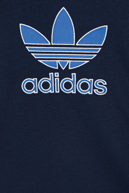 Хлопчик Дитяча бавовняна футболка adidas Originals JV8558 темно-синій