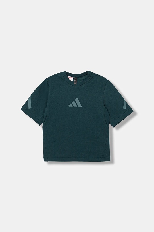 Dječja majica kratkih rukava adidas okrugli zelena JW2432