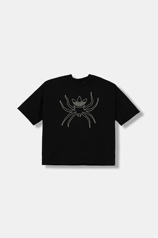 Dětské bavlněné tričko adidas Originals kulatý černá JW7845