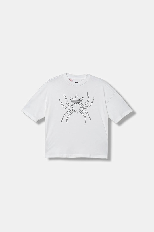 adidas Originals tricou de bumbac pentru copii imprimeu alb JW7846
