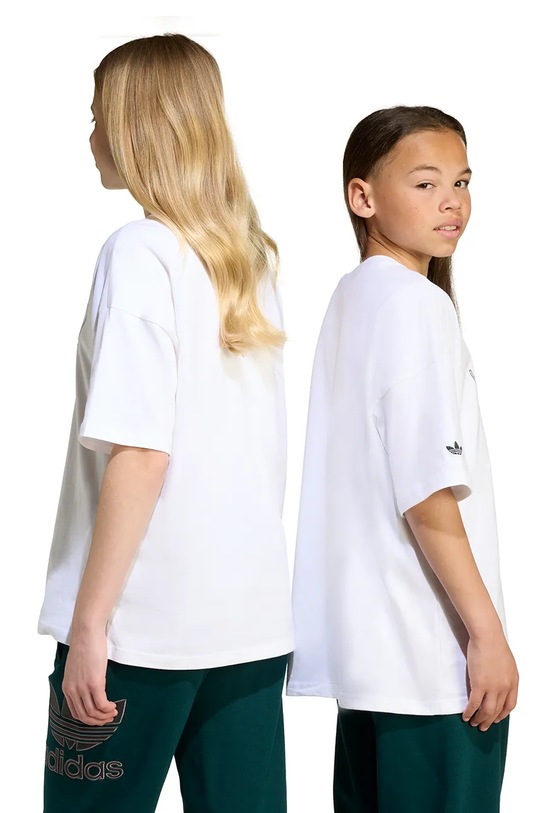 Detské bavlnené tričko adidas Originals JW7846 biela