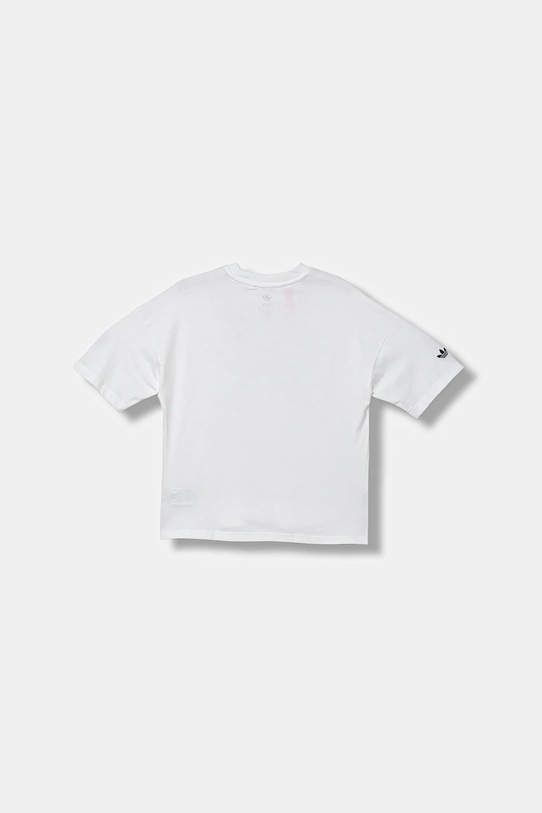adidas Originals tricou de bumbac pentru copii JW7846 alb AW25