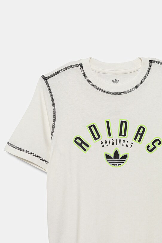 Хлопчик Дитяча бавовняна футболка adidas Originals JX5265 бежевий