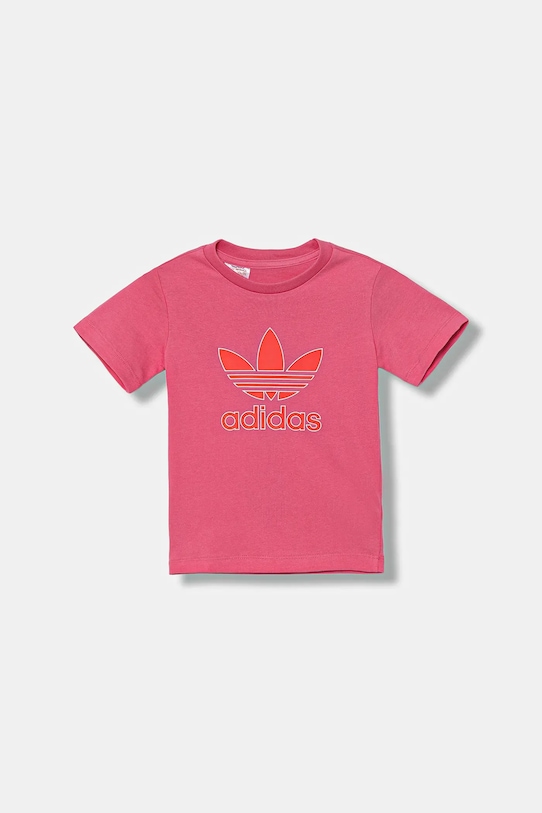adidas Originals tricou de bumbac pentru copii imprimeu roz JX9004