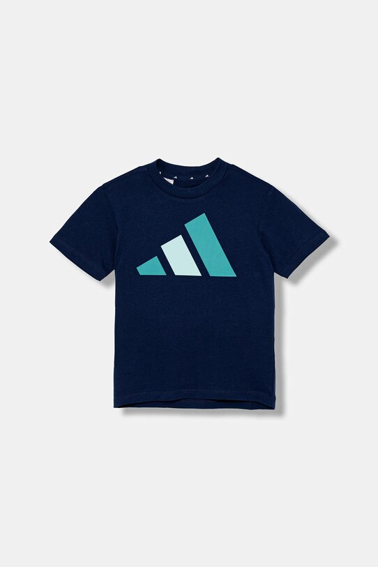 Otroška bombažna kratka majica adidas Okrogel mornarsko modra JY0296