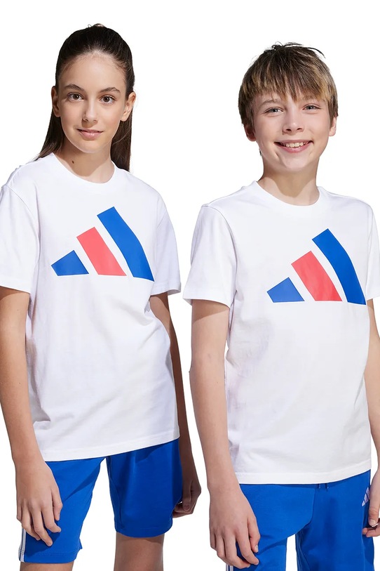 Дитяча бавовняна футболка adidas бавовна білий JY0298