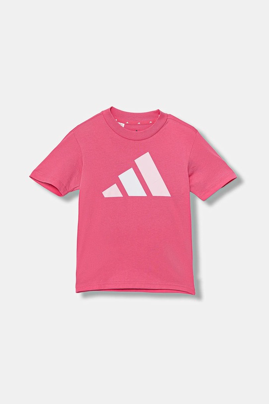 Otroška bombažna kratka majica adidas Okrogel roza JY0299