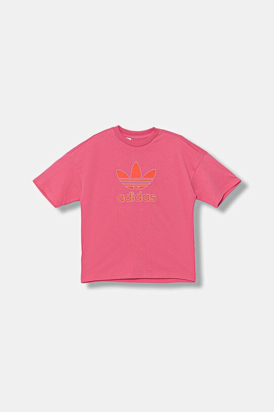 Παιδικό βαμβακερό μπλουζάκι adidas Originals JY1140 ροζ AW25