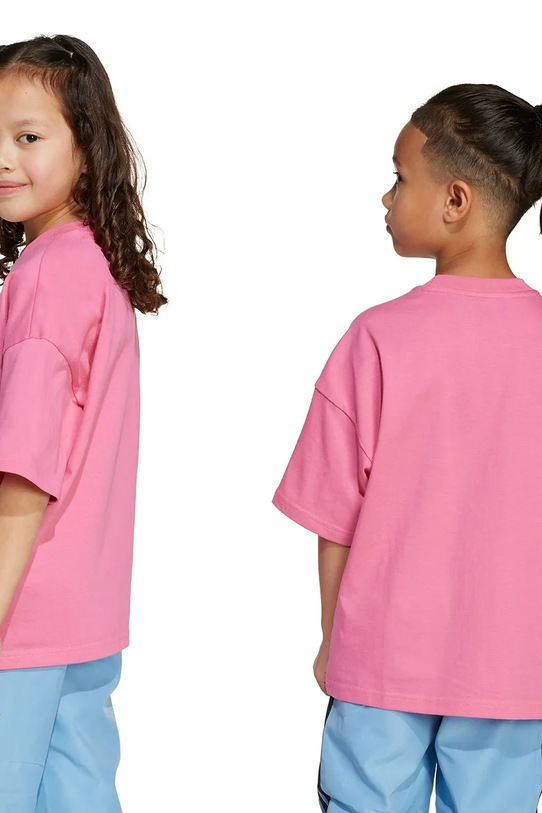 Παιδικό βαμβακερό μπλουζάκι adidas Originals JY1140 ροζ