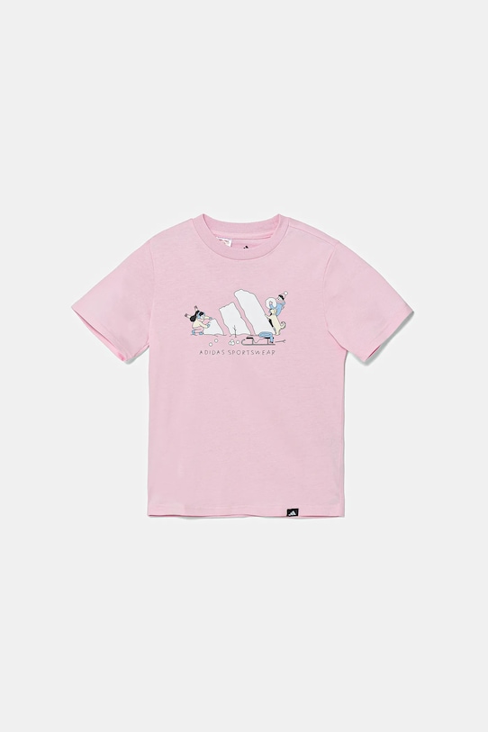 adidas tricou de bumbac pentru copii JY4949 roz AW25