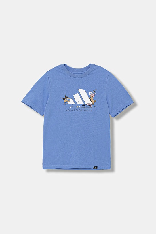 Βαμβακερό μπλουζάκι adidas JY4950 μπλε AW25