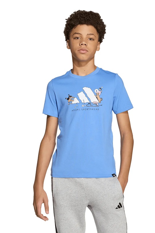 Момче Памучна тениска adidas JY4950 син